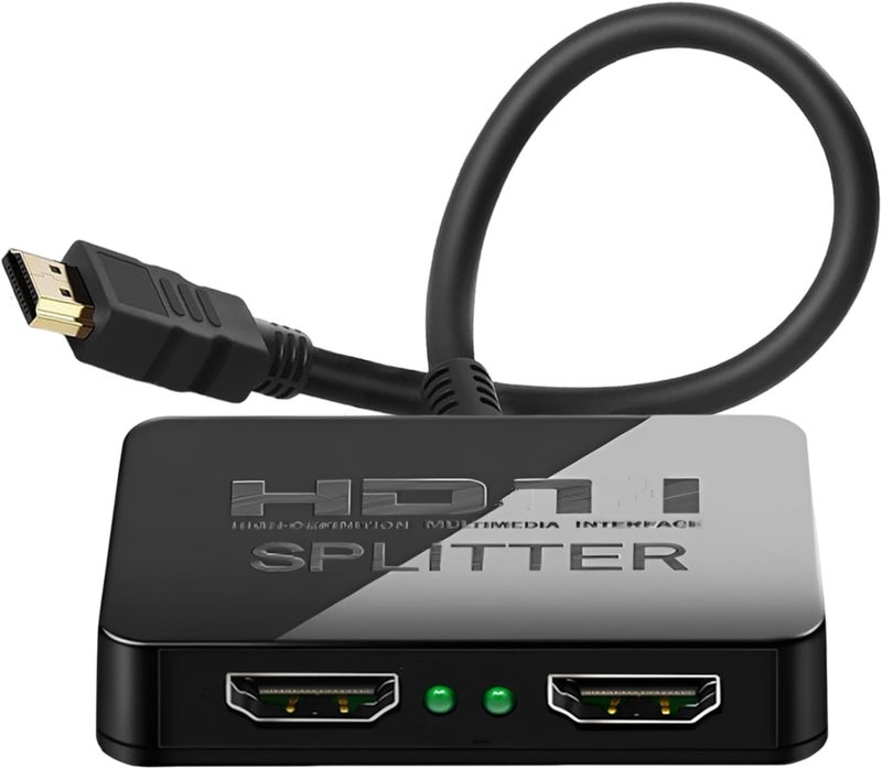 Mindorlen 4K HDMI Splitter 1 in 2 Out Mirror Display Not Expand, Dual HDMI Splitter Hub to Dual Monitors Multi-Scree Displays Audio Synchronization, Compatible for MacBook Laptop Desktop PC Graphics Card TV - Image 1